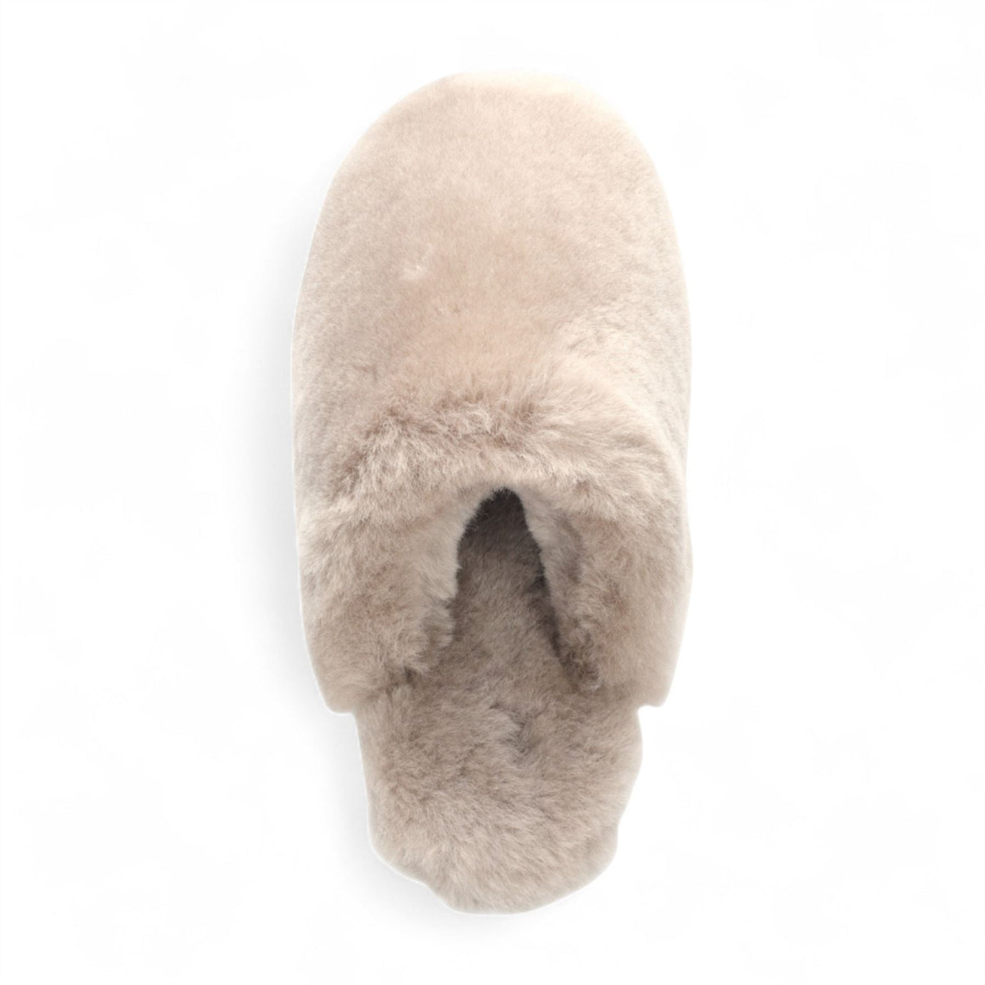 Women's Sheepskin Slippers Taupe Warm Winter Fur Mule - Aurora