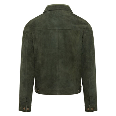 Mens Trucker Goat Suede Western Leather Jeans Jacket - Yangon