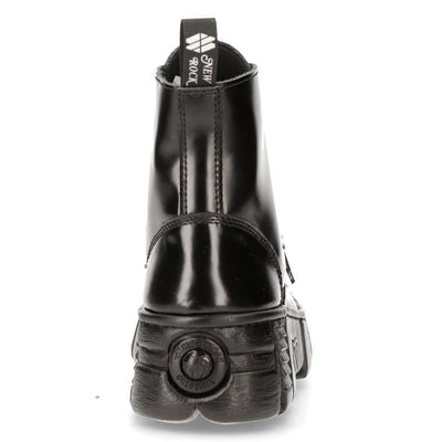 New Rock Leather Gothic Biker Ankle Boots- M-WALL005N-C6