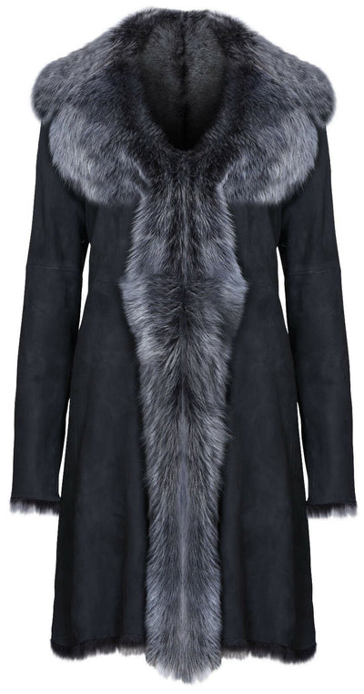 Womens Toscana Sheepskin Suede Trench Coat-Tbilisi
