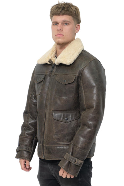 Mens Sheepskin Classic Safari Jacket-Hertford