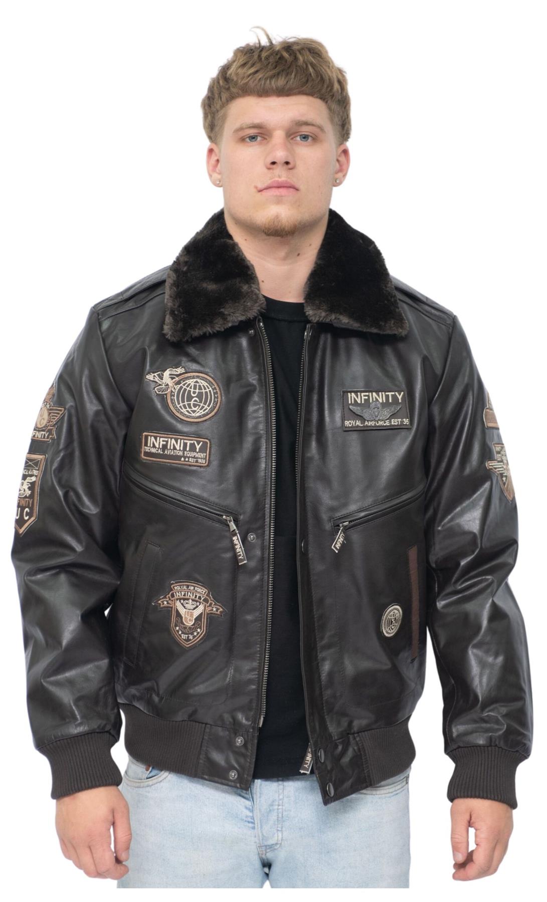 Mens Leather US Air Force Bomber Jacket-Wellington