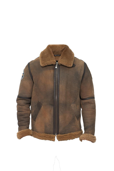 Mens B3 Sheepskin WW2 Bomber Jacket-Hemsworth