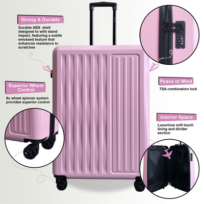 ABS Hard Shell Cabin 56 x 38 x 24 cm Suitcase Suitable for Easyjet, Ryanair
