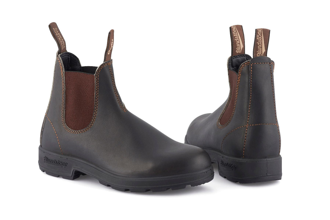 Blundstone #500 Stout Brown Chelsea Boot with Cream