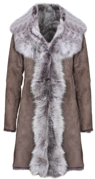 Womens Toscana Sheepskin Suede Trench Coat-Tbilisi