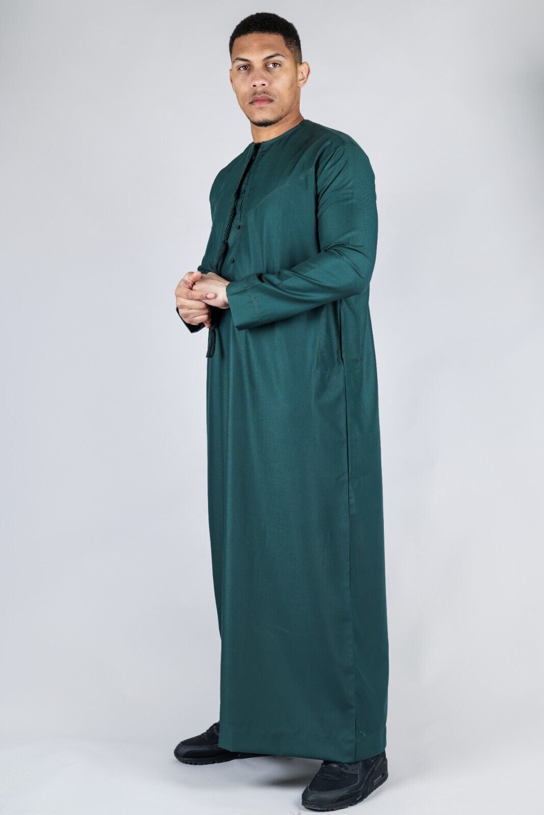 Men's Thobe Emirati Islamic Jubba Robe Eid Tassel Regular Fit