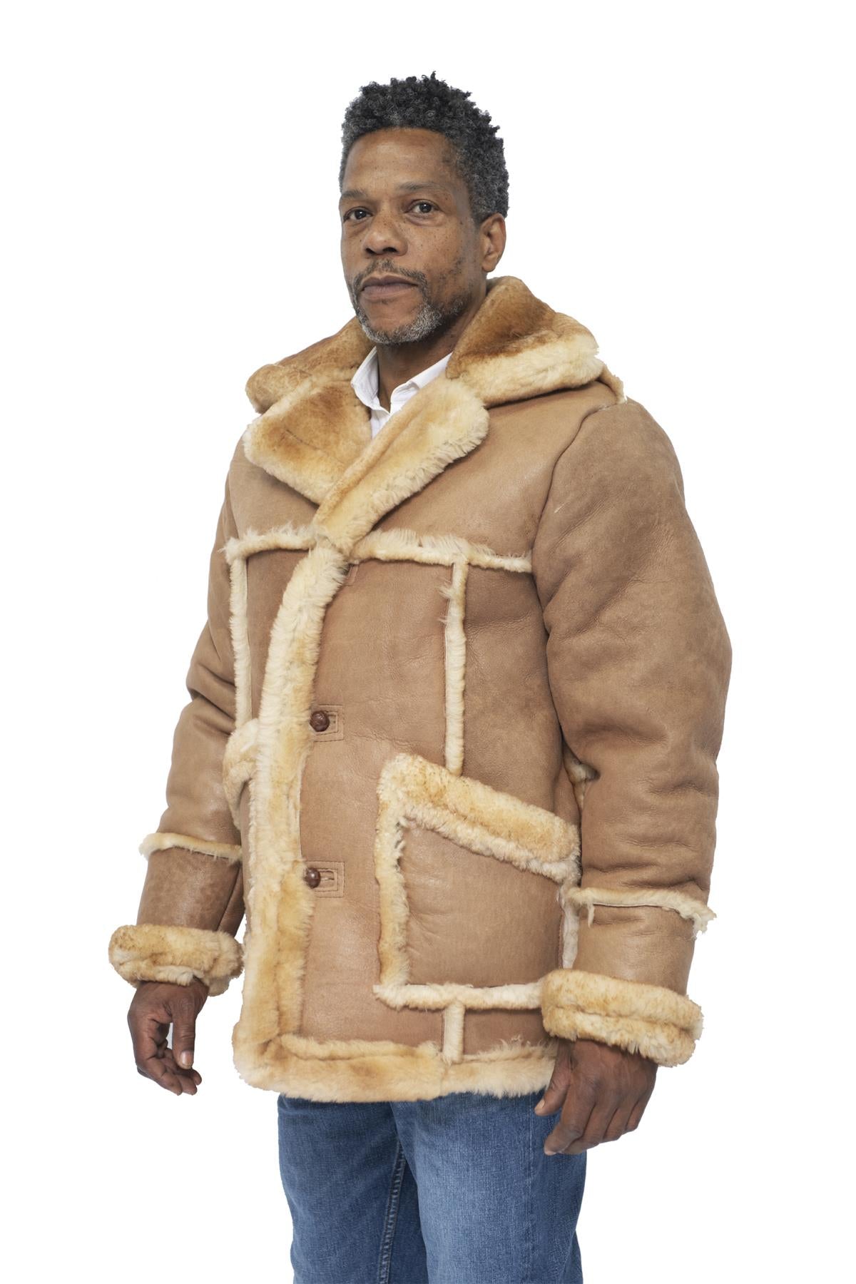 Men’s Designer Winter Sheepskin Fur Coat-Zaragoza