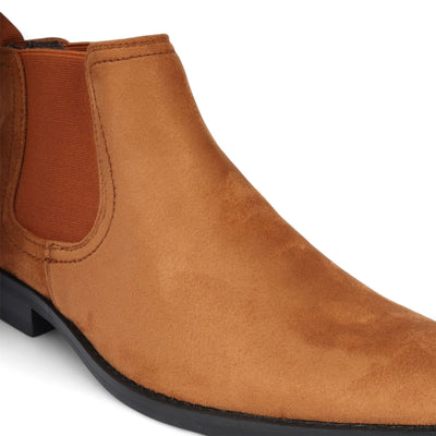 Men's Suede Chelsea Boots Real Leather Lined Slip-On