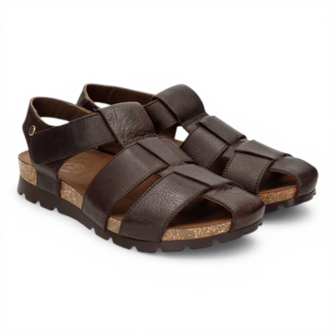 Panama Jack Men's Waterproof Bark Brown Leather Sandals - Stanley