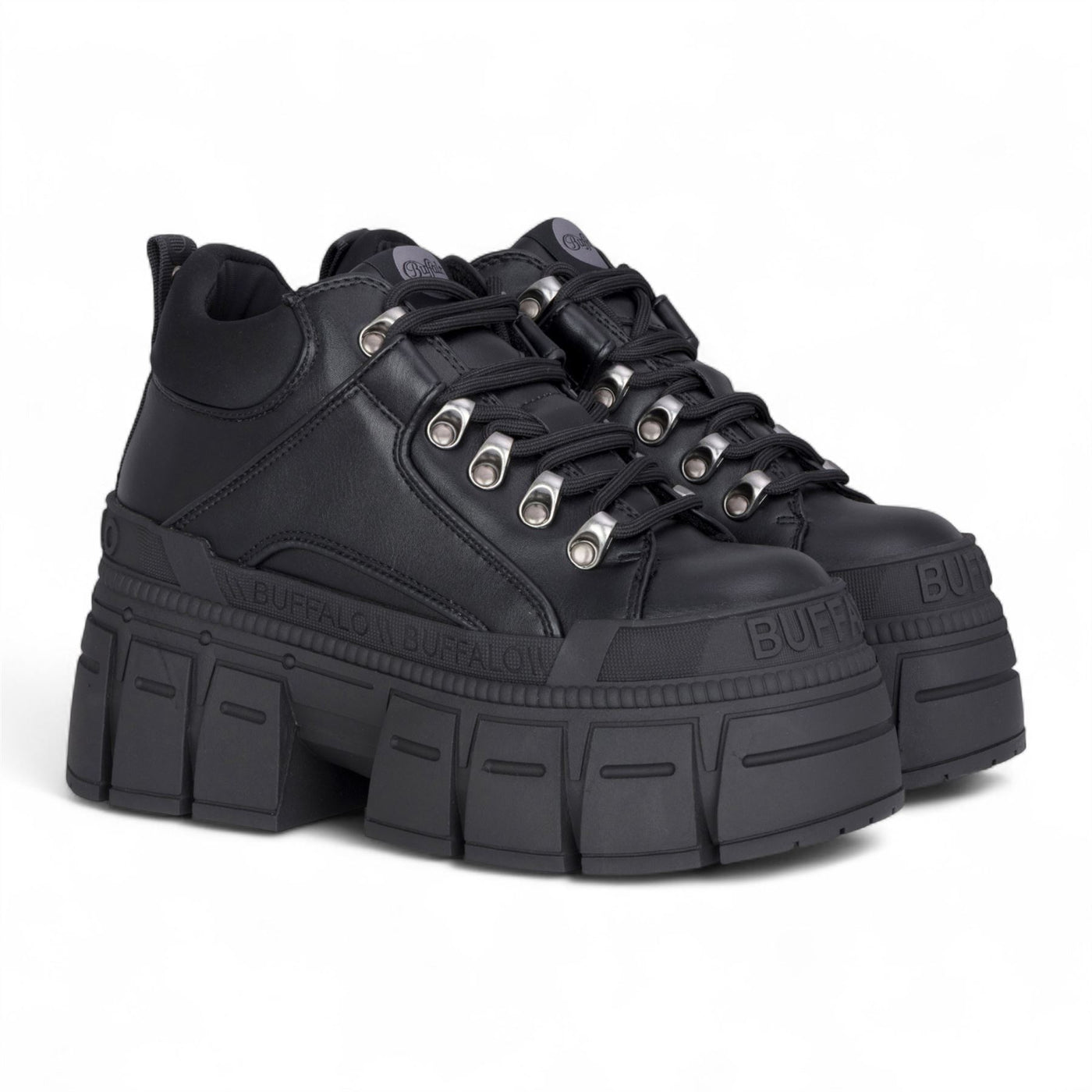 Buffalo Womens Chunky Platform Black Gothic Ankle Boots - Gospher Hike-Lo