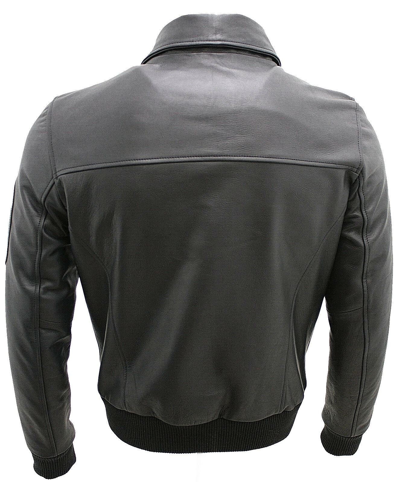 Mens Cowhide Analine Leather A2 US Airforce Bomber Jacket