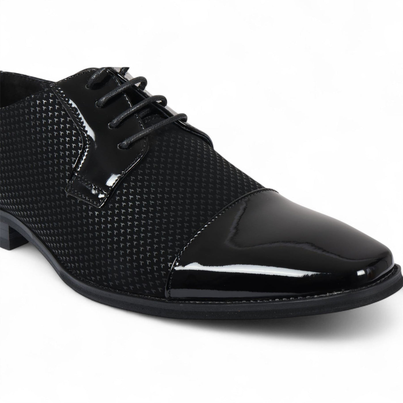 Men's Black Leather Oxford Formal Derby Shoes