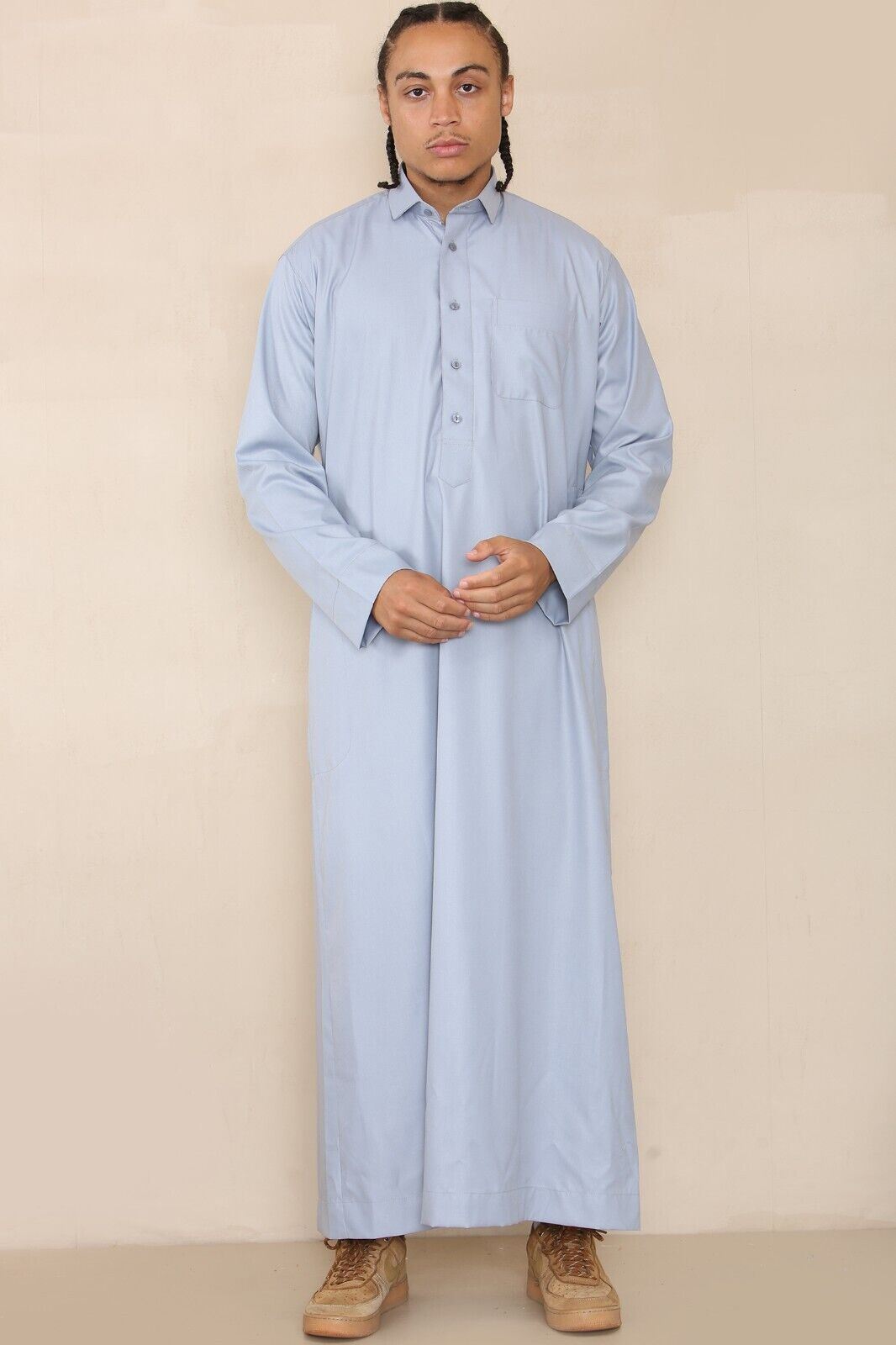 Mens Thobe Jubba Saudi Ramadan Eid Islamic Kaftan Kaudara Arabic Jubbah