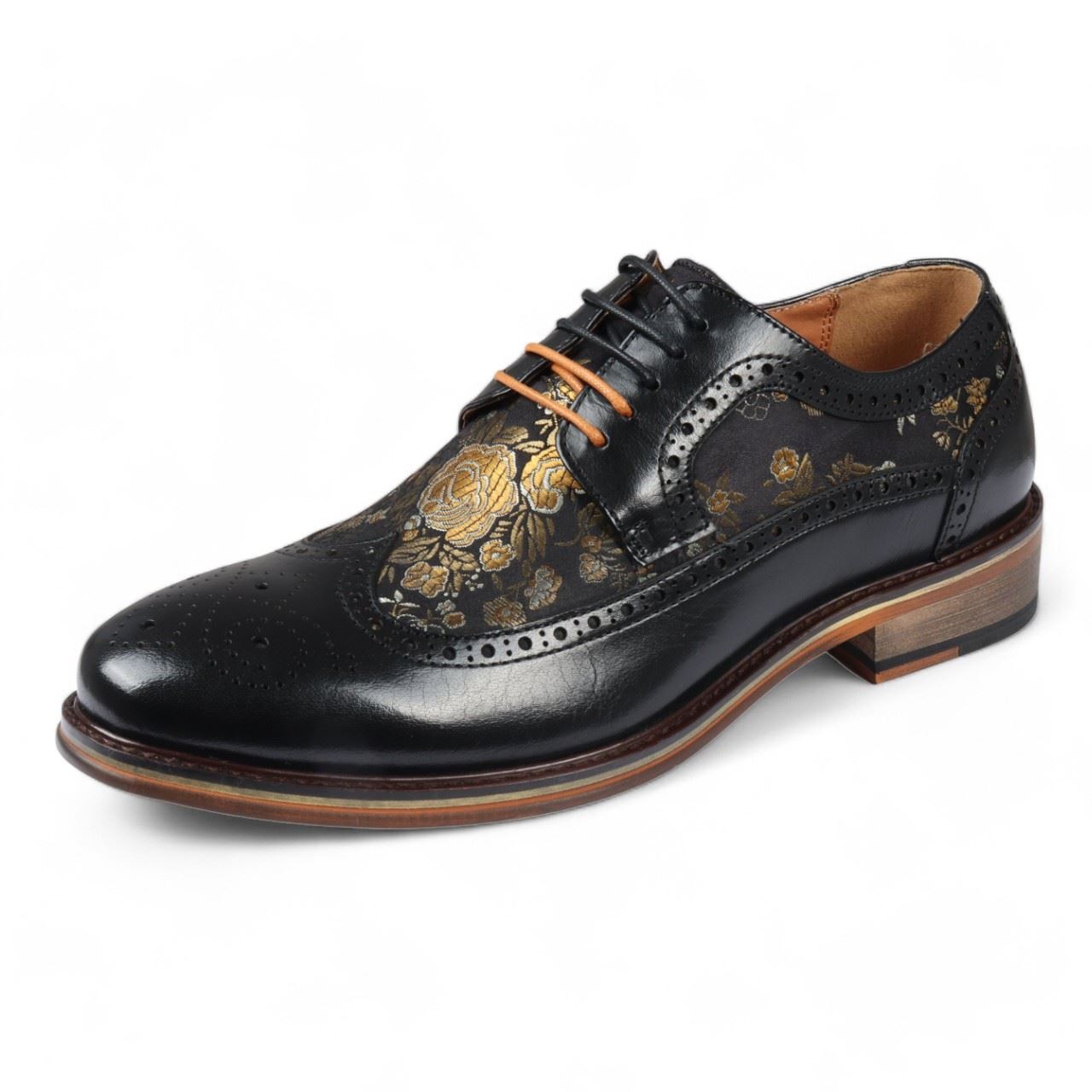 Justin Reess Men's Leather Floral Brogue Shoes - Ross