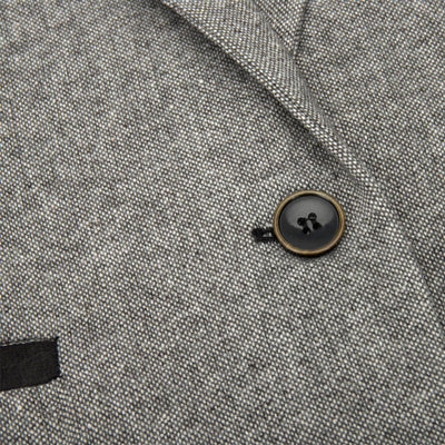 Womens Tweed 1920s Herringbone Light Grey Blazer