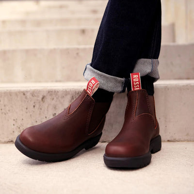 Rossi 303 Endura Redwood Brown Leather Chelsea Boots