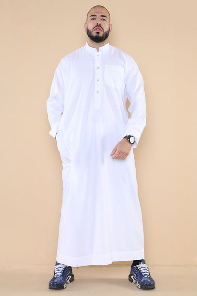 Mens Thobe Jubba Saudi Islamic Arabic Eid Cotton Kaftan Jubbah Umrah Robe