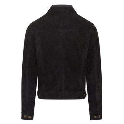 Mens Trucker Goat Suede Western Leather Jeans Jacket - Yangon