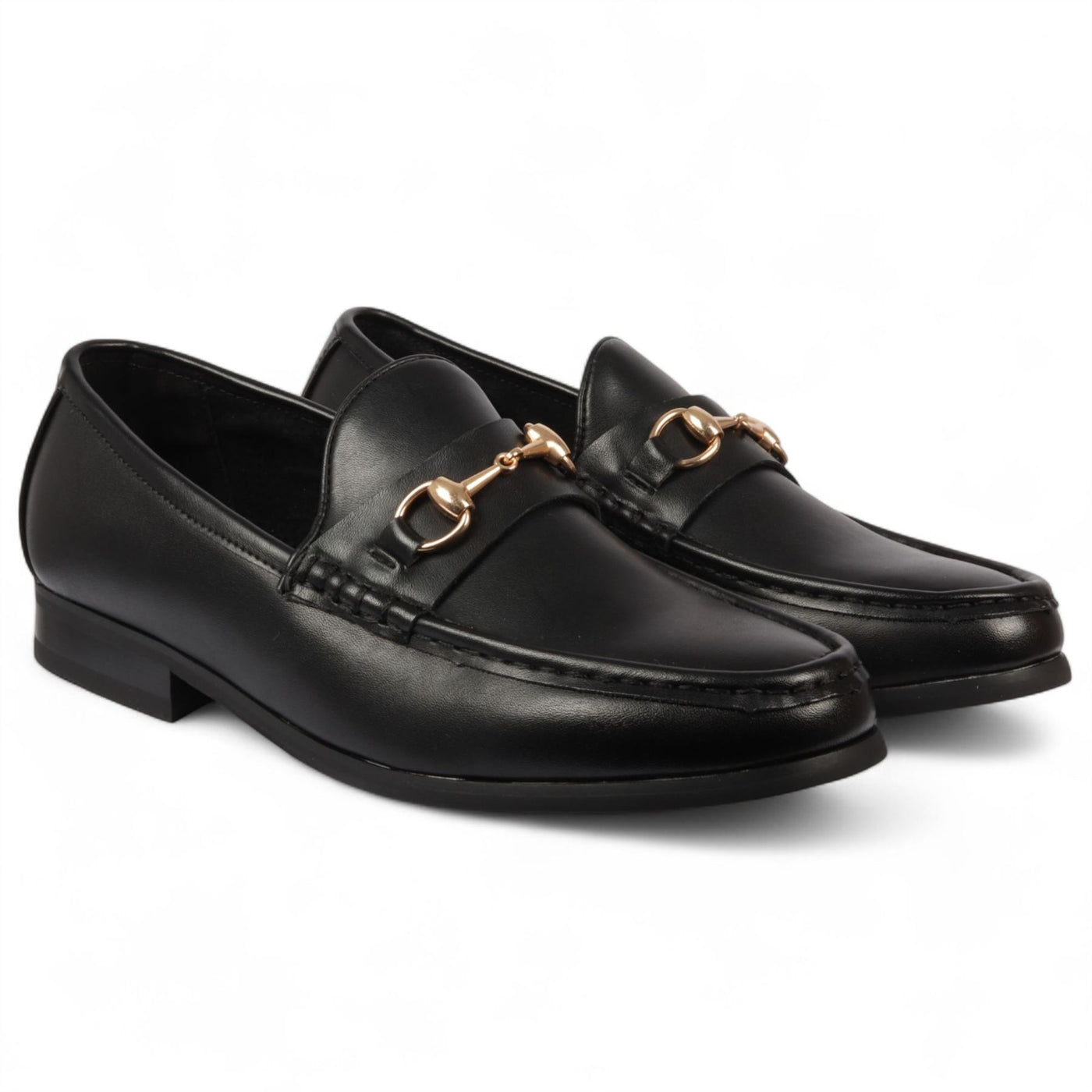 Men's Loafers with Gold Buckle Smart Slip-On Shoes