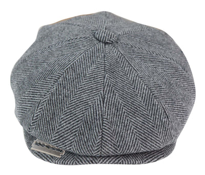 Mens Peaky Blinders Tweed Gatsby Flat Baker Hat With Razor Blade