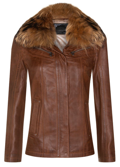 Womens Leather Parker Jacket-Arvada