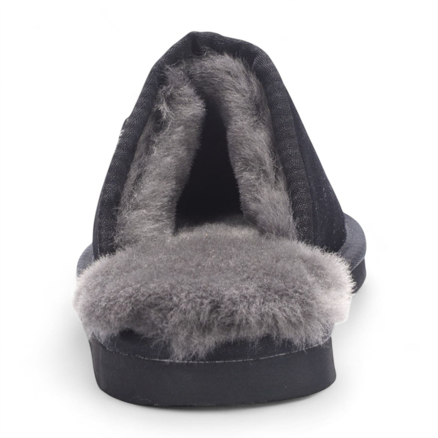 Men's Genuine Sheepskin Black Suede Mule Winter Warm Non-Slip - Highland