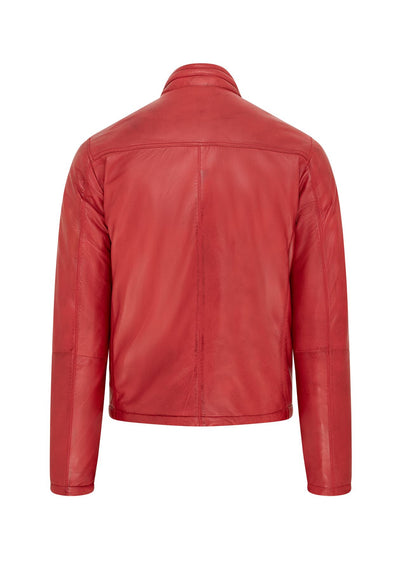 Mens Hooded Reversible Bomber Leather Jacket - Raufoss