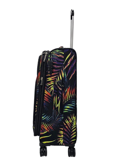 Lightweight Print Suitcases 8 Wheel Luggage Travel Soft Bags Set