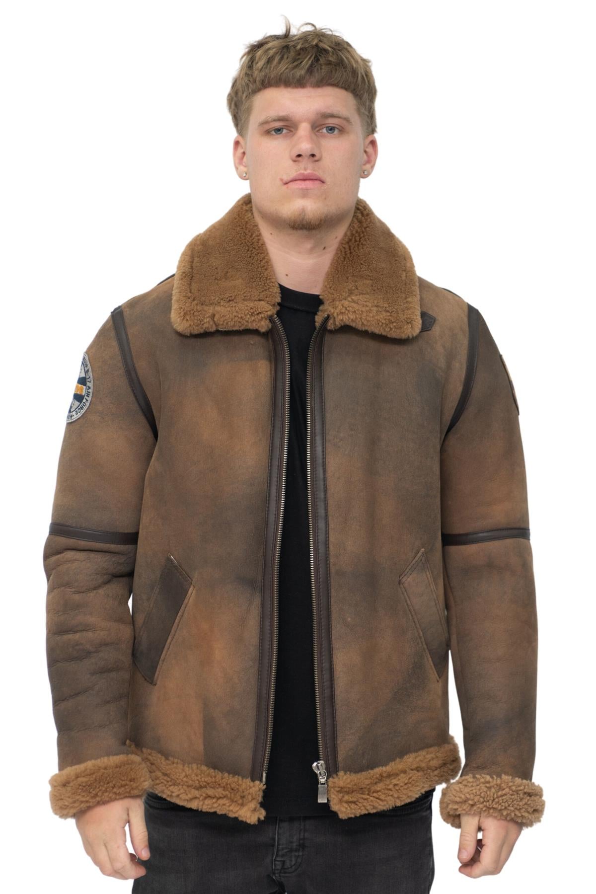 Mens B3 Sheepskin WW2 Bomber Jacket-Hemsworth