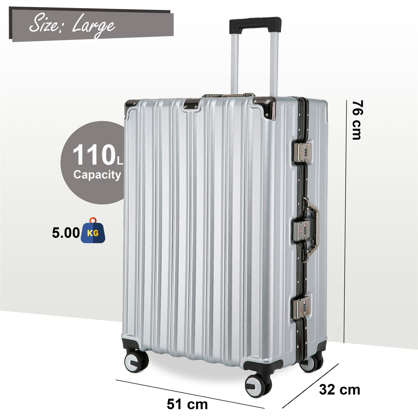 Hardshell Suitcase Set Robust 8 Wheel Cabin Luggage Suitcases