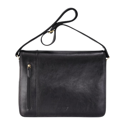 Genuine Leather Laptop Satchel Messenger Shoulder Bag - Astor
