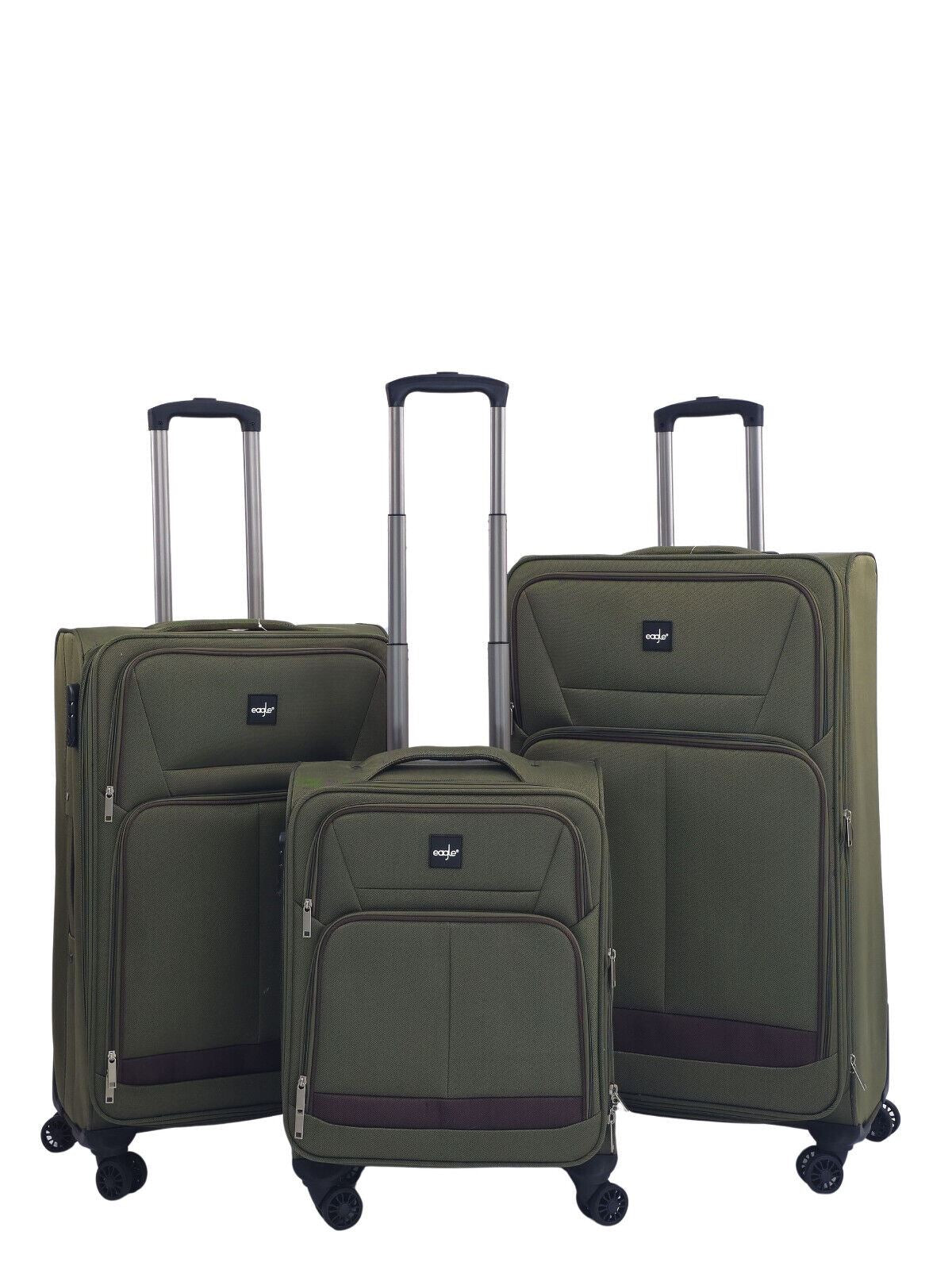 Soft 3 pcs Luggage Suitcase Set Cabin Light Travel Bags