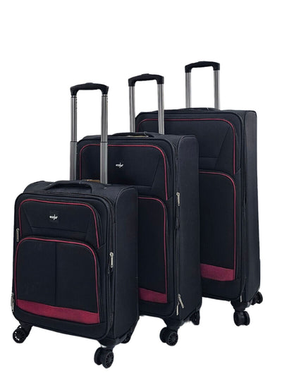 Soft 3 pcs Luggage Suitcase Set Cabin Light Travel Bags