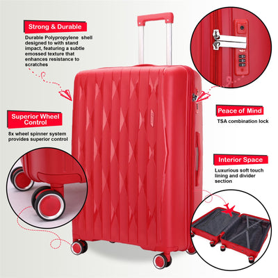 Hard Shell Suitcase Cabin TSA Luggage Travel Set