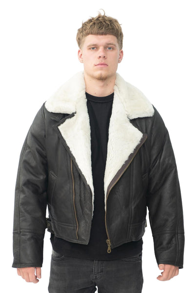 Mens Sheepskin Leather WW2 Bomber Jacket-Haverhill