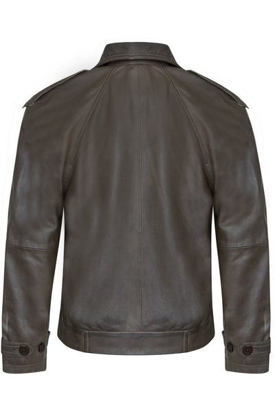 Womens Cropped Oversized Trench Leather Jacket - Canberra