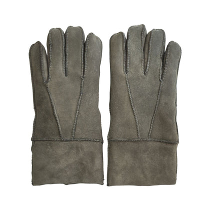 Unisex Sheepskin Suede Gloves with Roll Up/Down Cuff