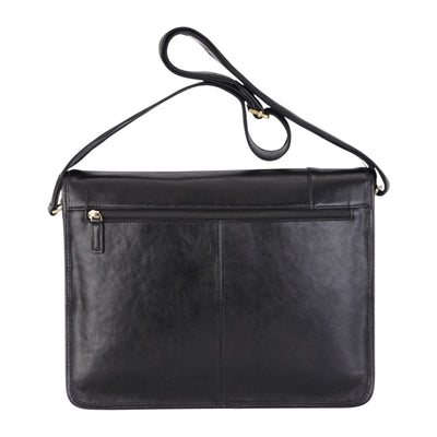Genuine Leather Laptop Satchel Messenger Shoulder Bag - Astor