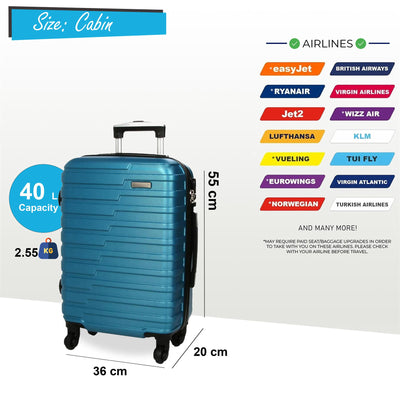 Robust Lightweight Hard shell Cabin Suitcase 4 Wheel Luggage