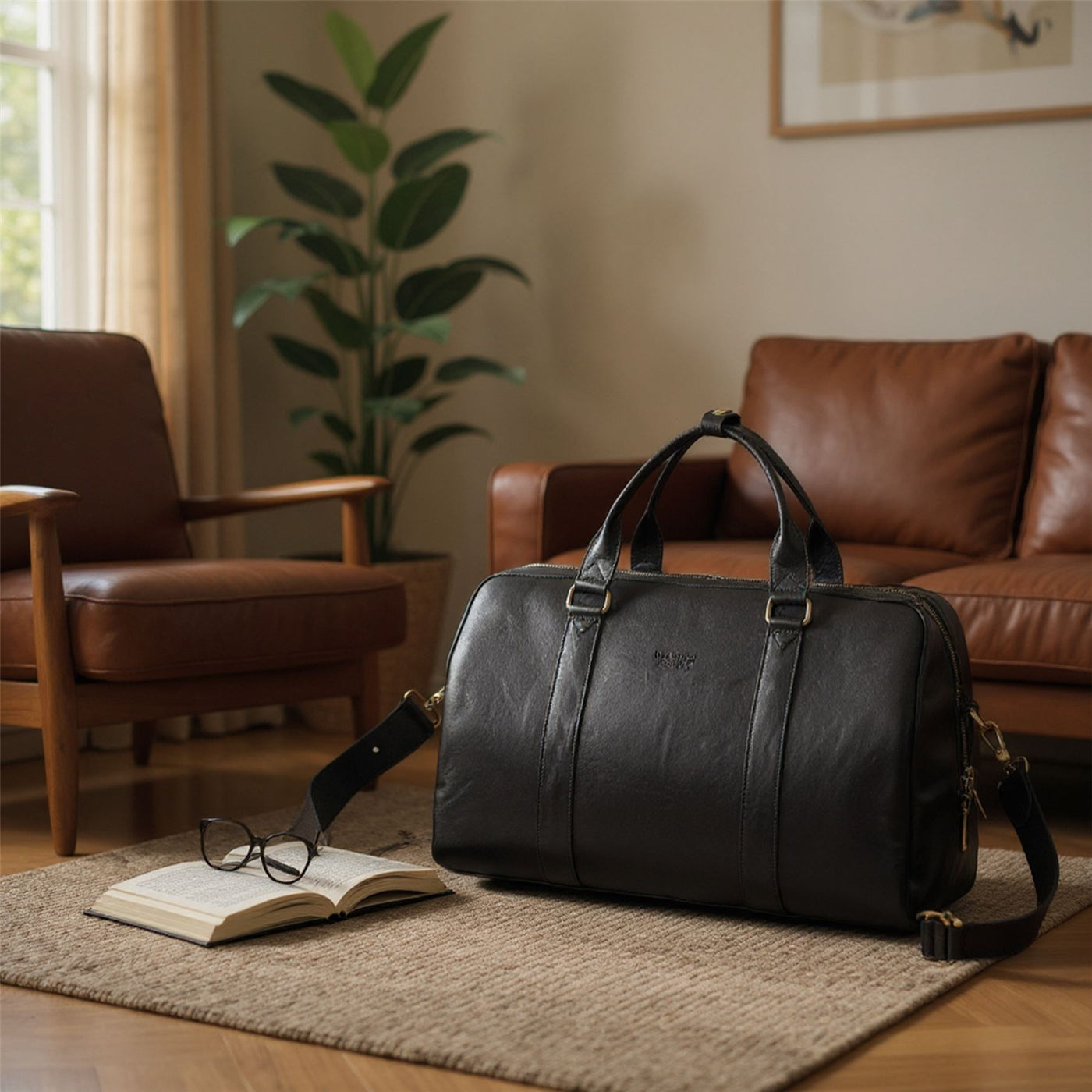 Vintage Genuine Leather Holdall Duffle Gym Travel Bag - Atlas