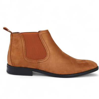 Men's Suede Chelsea Boots Real Leather Lined Slip-On