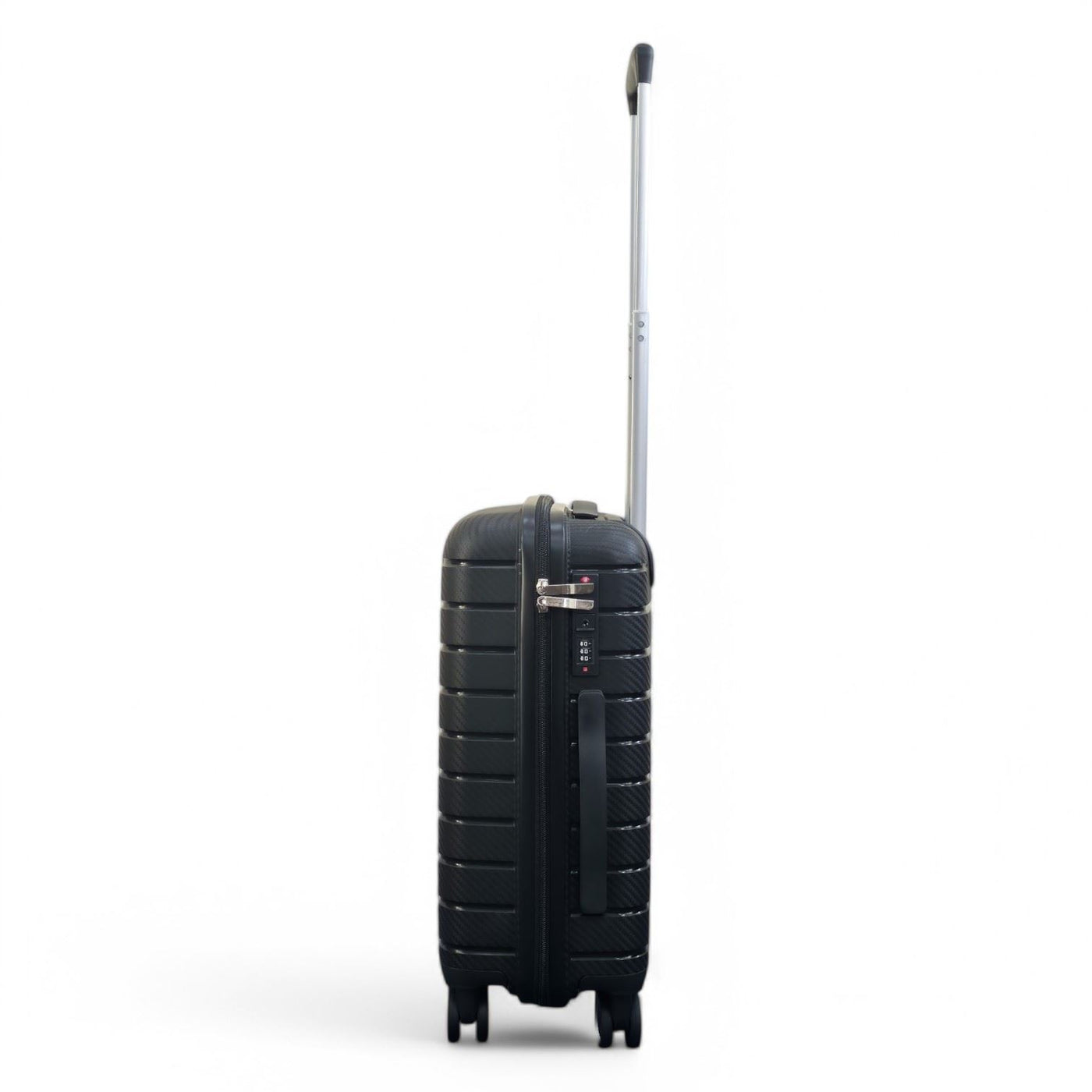 Hard Shell Black PP Dual 4 Wheels Luggage Travel Cabin Holiday Suitcase Set