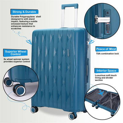 Hard Shell Suitcase Cabin TSA Luggage Travel Set