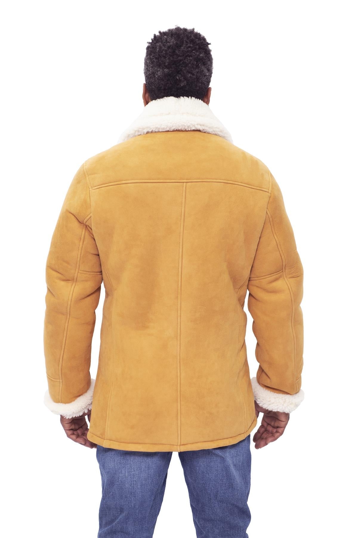 Mens Classic Sheepskin Car Coat-Leyton