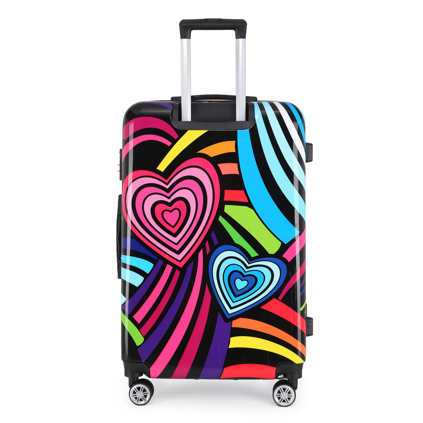 Hardside Shell Suitcase Set Printed Luggage Lightweight Cabin Travel Bag