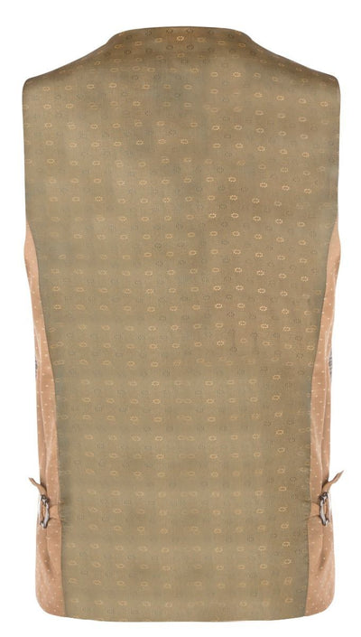 Mens 3 Piece Tan Brown Herringbone Check Suit