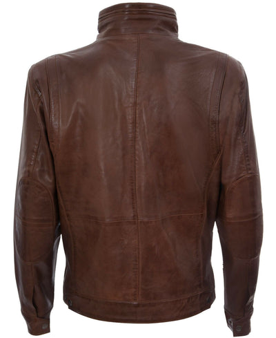 Mens Classic Leather Biker Jacket-Caracas