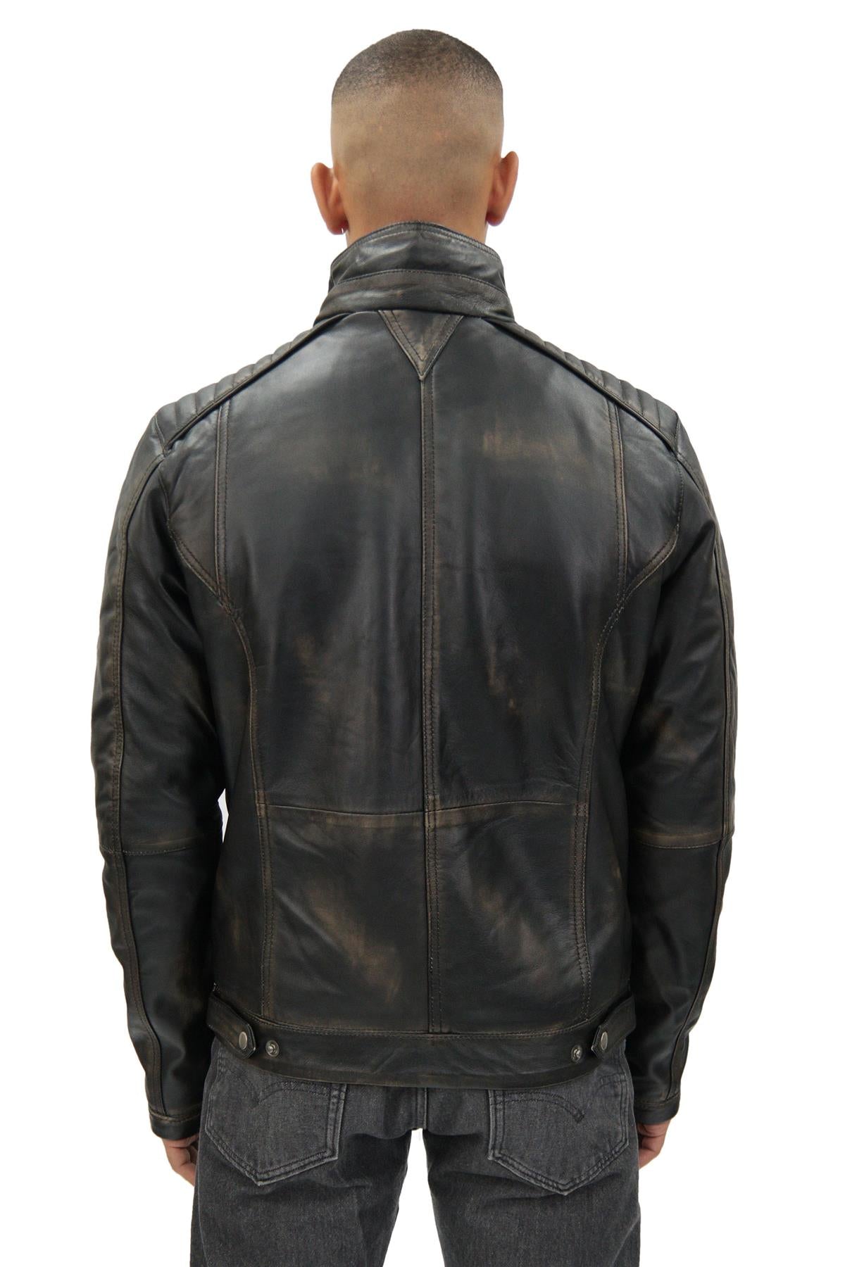 Infinity Leather Men's Vintage Leather Biker Jacket-Cape Town – Infinity Leather