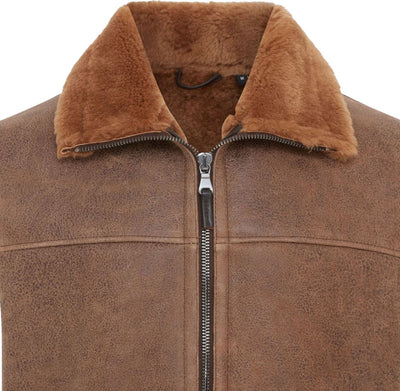 Mens Aviator Shearling Bomber Gilet - Ambler